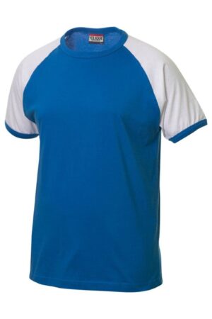 Clique Raglan-T kobalt/wit 4XL