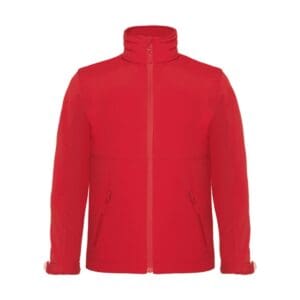 B&C Hooded Softshell Kids Red 14-15 jaar (164-172)