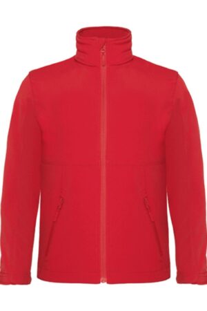 B&C Hooded Softshell Kids Red 14-15 jaar (164-172)