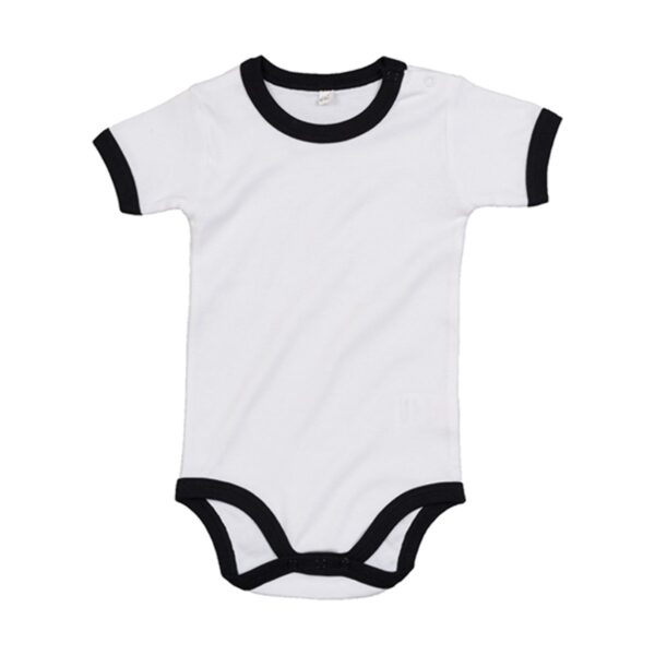 Babybugz Baby Ringer Bodysuit White Black 12-18 maanden (86-92)