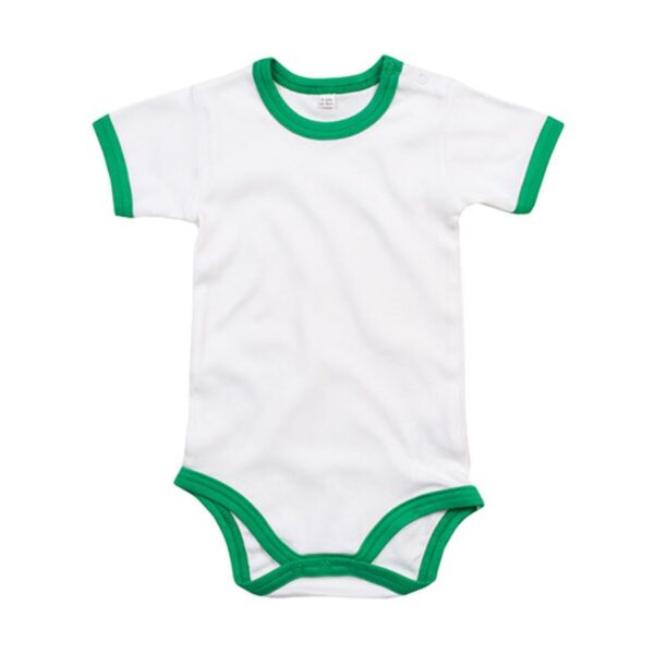 Babybugz Baby Ringer Bodysuit White Kelly Green 12-18 maanden (86-92)
