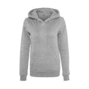 Build Your Brand Ladies` Heavy Hoody Heather Grey 5XL