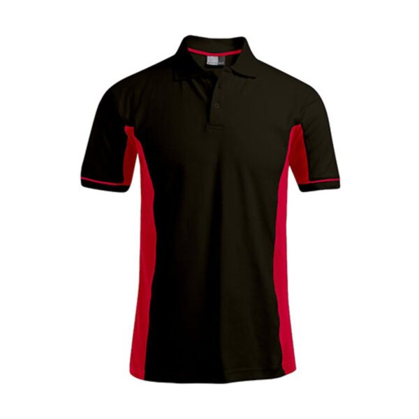 Promodoro Men`s Functional Contrast Polo Black Red 3XL