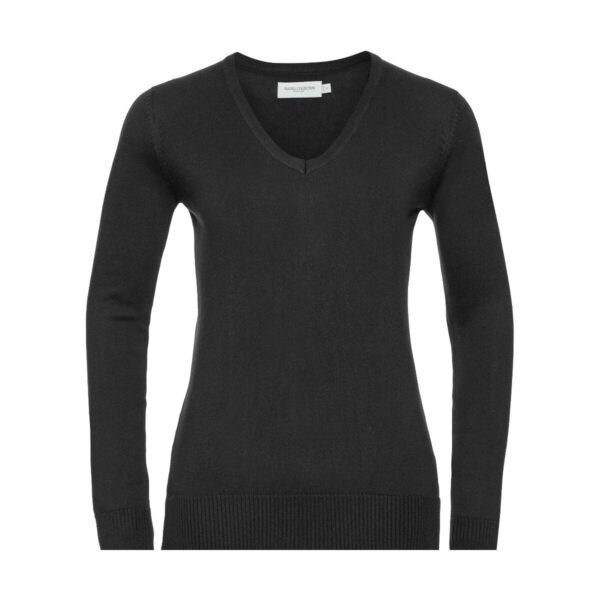 Russel Ladies V-Neck Knitted Pullover Black XXL