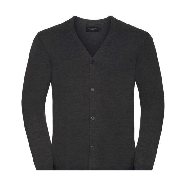 Russel Men's V-Neck Knitted Cardigan Charcoal Marl 4XL