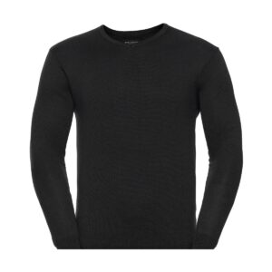 Russel Men's V-neck Knitted Pullover Black 4XL