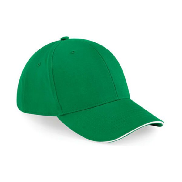 Beechfield Athleisure 6 Panel Cap Kelly Green White ONE SIZE