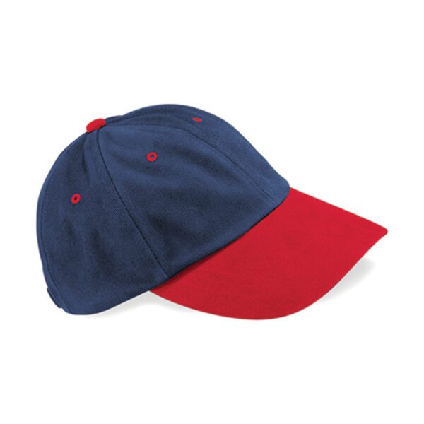 Beechfield Low Profile Heavy Brushed Cotton Cap French Navy Classic Red ONE SIZE