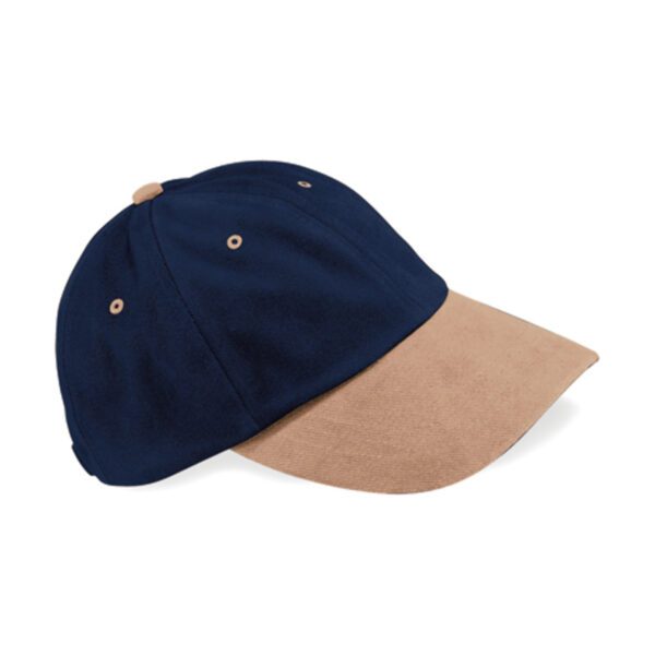 Beechfield Low Profile Heavy Brushed Cotton Cap French Navy Taupe ONE SIZE