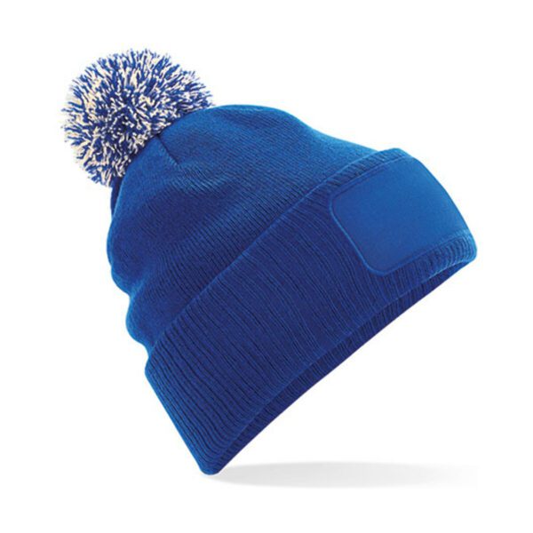 Beechfield Snowstar® Patch Beanie Bright Royal Off White ONE SIZE