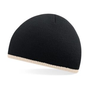 Beechfield Two-Tone Pull-On Beanie Black Stone ONE SIZE