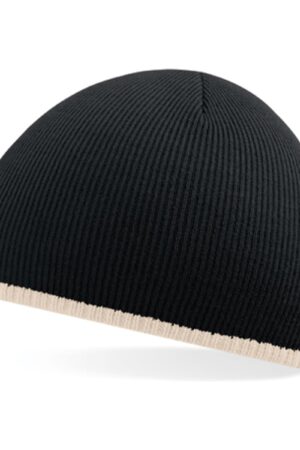 Beechfield Two-Tone Pull-On Beanie Black Stone ONE SIZE