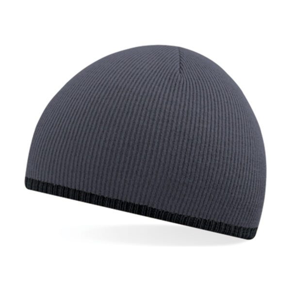 Beechfield Two-Tone Pull-On Beanie Graphite Grey Black ONE SIZE