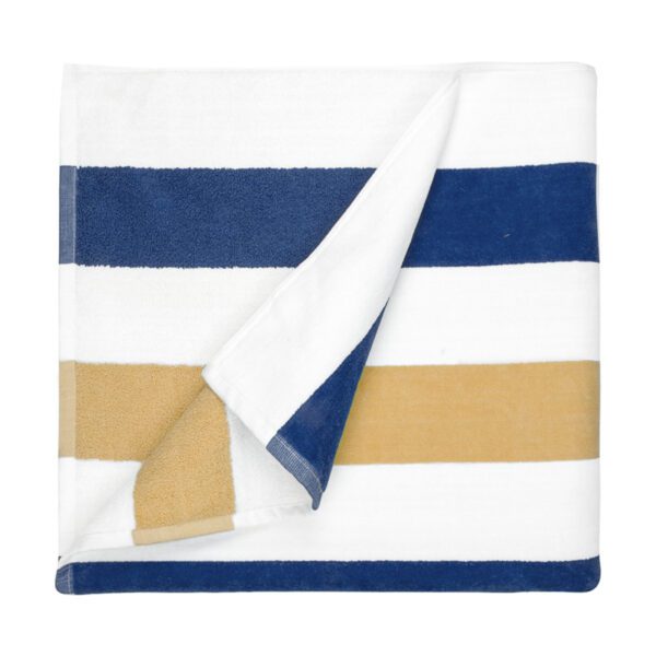 The One  Beach Towel Stripe 90x190cm Navy Blue Gold