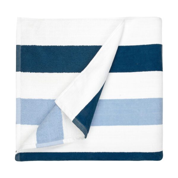 The One  Beach Towel Stripe 90x190cm Navy Blue Light Blue