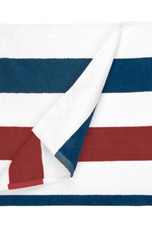 The One Beach Towel Stripe 90x190cm Navy Blue Red