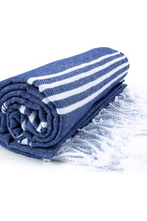 The One  Hamam Sultan Towel Navy Blue White