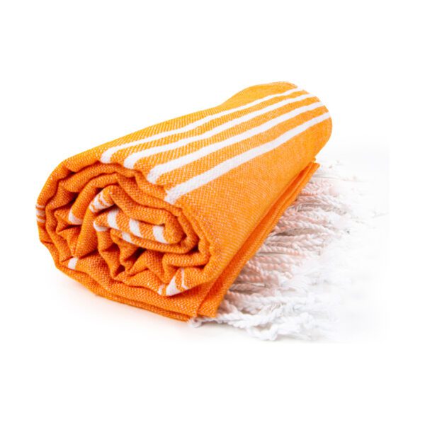 The One  Hamam Sultan Towel Orange White