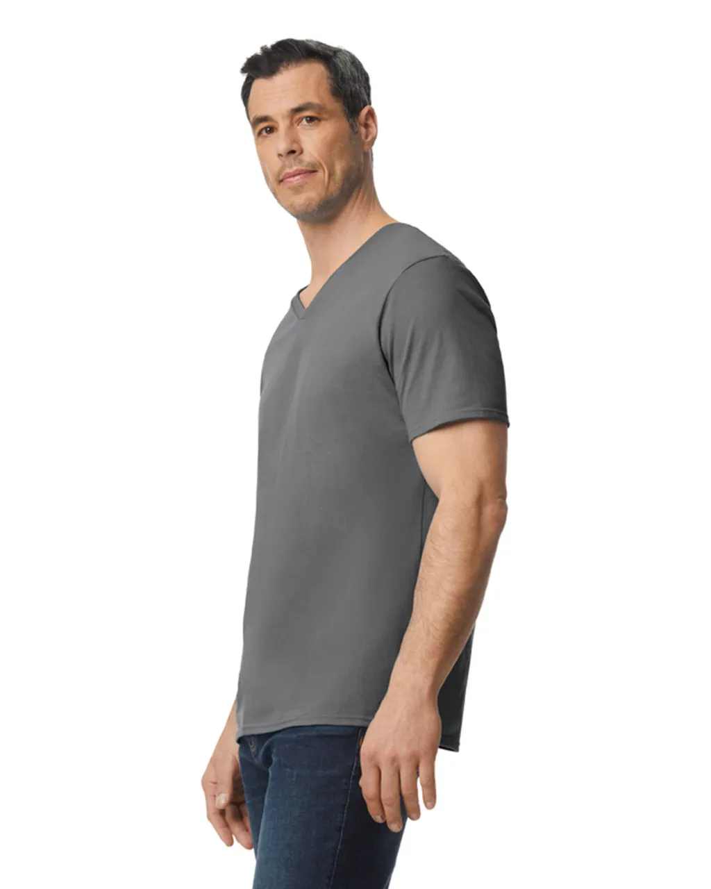 T-shirt V-Neck SoftStyle SS for him - Afbeelding 2