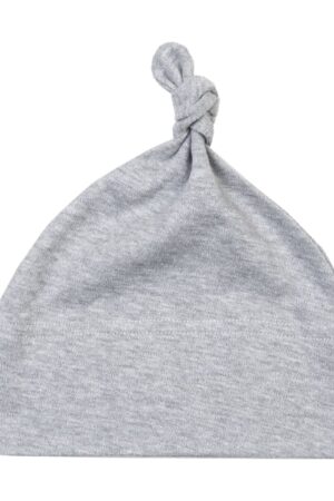 Babybugz Baby One Knot Hat Heather Grey Melange ONE SIZE