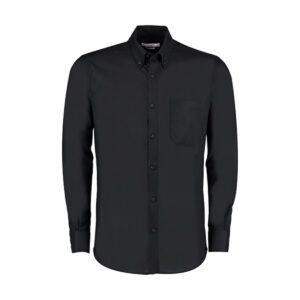 Kustom Kit Men`s Slim Fit Workwear Oxford Shirt Long Sleeve Black 46 (XXL/18)