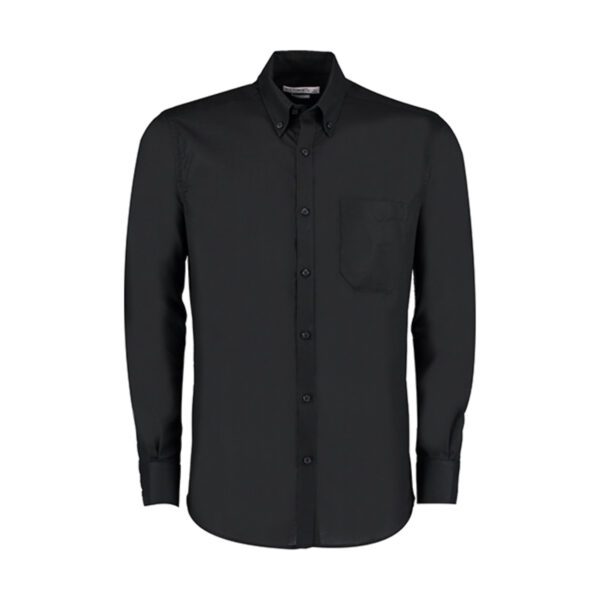 Kustom Kit Men`s Slim Fit Workwear Oxford Shirt Long Sleeve Black 46 (XXL/18)