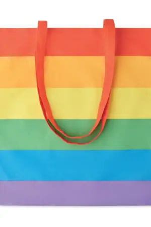 Regenboog tas met lange hengsels (200 gr/m)