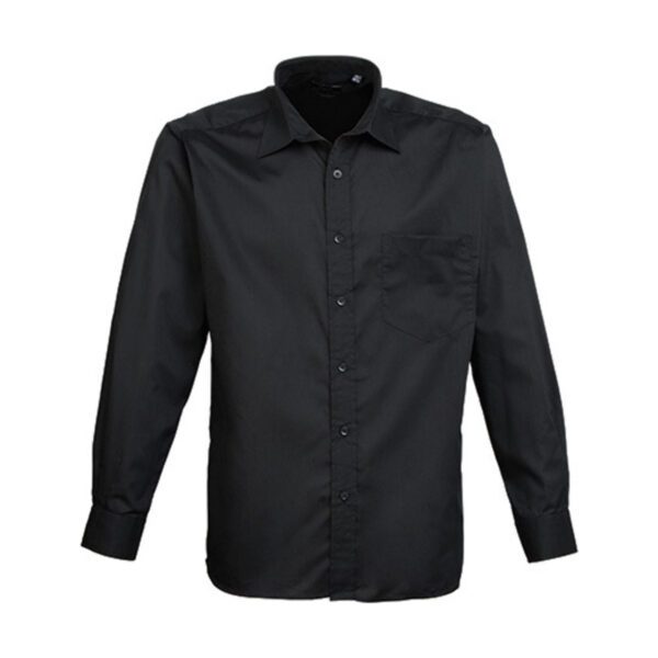 Premier Workwear Men´s Poplin Long Sleeve Shirt Black 54 (22)