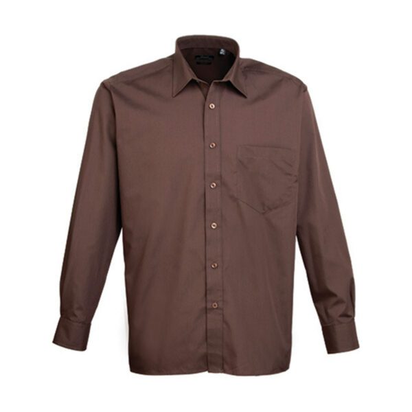 Premier Workwear Men´s Poplin Long Sleeve Shirt Brown 48 (19)