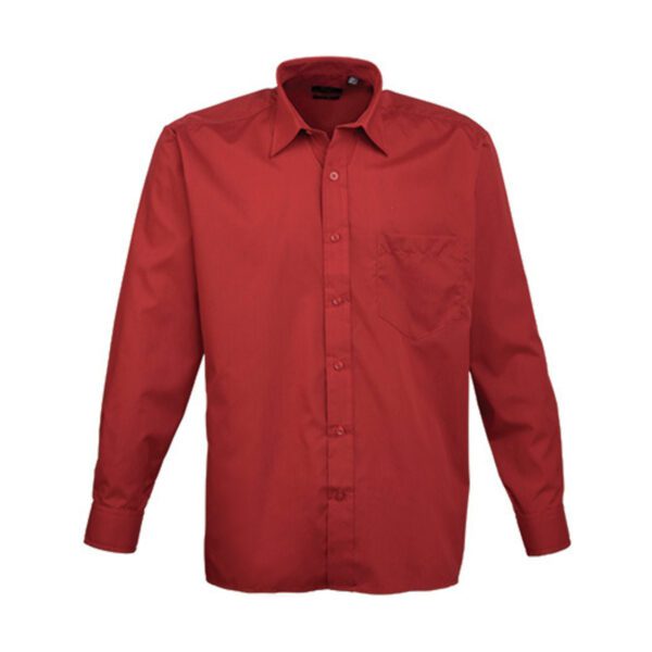 Premier Workwear Men´s Poplin Long Sleeve Shirt Burgundy 48 (19)