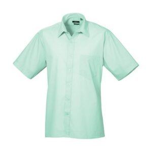 Premier Workwear Men´s Poplin Short Sleeve Shirt Aqua 48 (19)