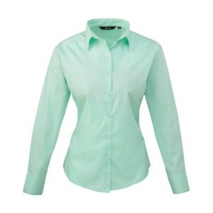 Premier Workwear Women´s Poplin Long Sleeve Blouse Aqua 6XL