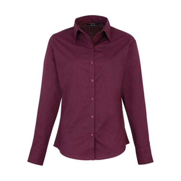 Premier Workwear Women´s Poplin Long Sleeve Blouse Aubergine 6XL