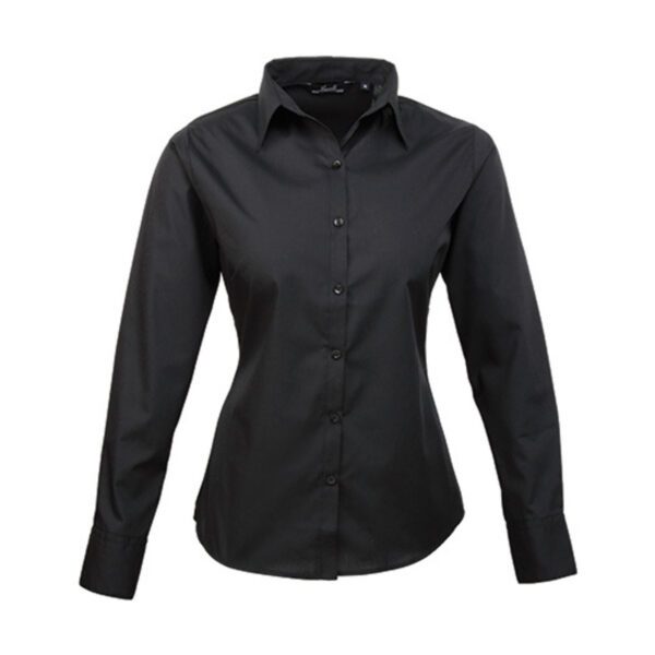 Premier Workwear Women´s Poplin Long Sleeve Blouse Black 6XL