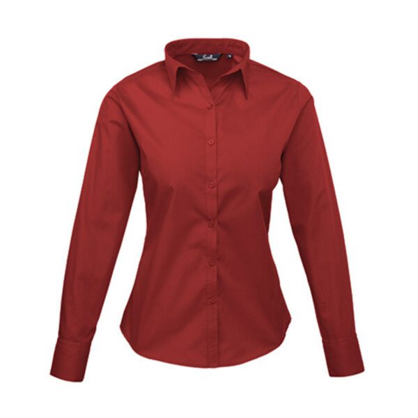 Premier Workwear Women´s Poplin Long Sleeve Blouse Burgundy 6XL