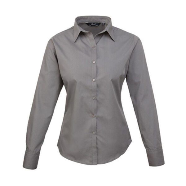 Premier Workwear Women´s Poplin Long Sleeve Blouse Dark Grey 6XL