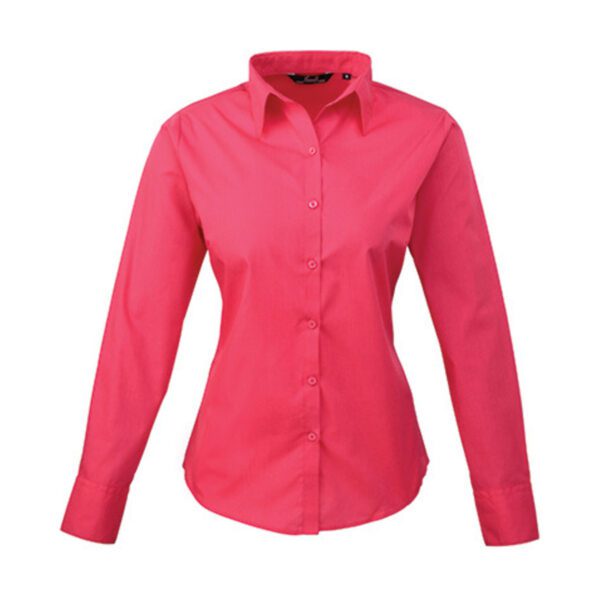 Premier Workwear Women´s Poplin Long Sleeve Blouse Hot Pink 6XL