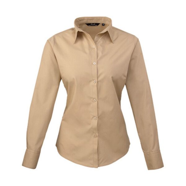 Premier Workwear Women´s Poplin Long Sleeve Blouse Khaki 6XL