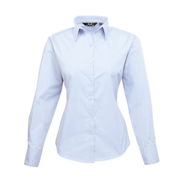 Premier Workwear Women´s Poplin Long Sleeve Blouse Light Blue 6XL
