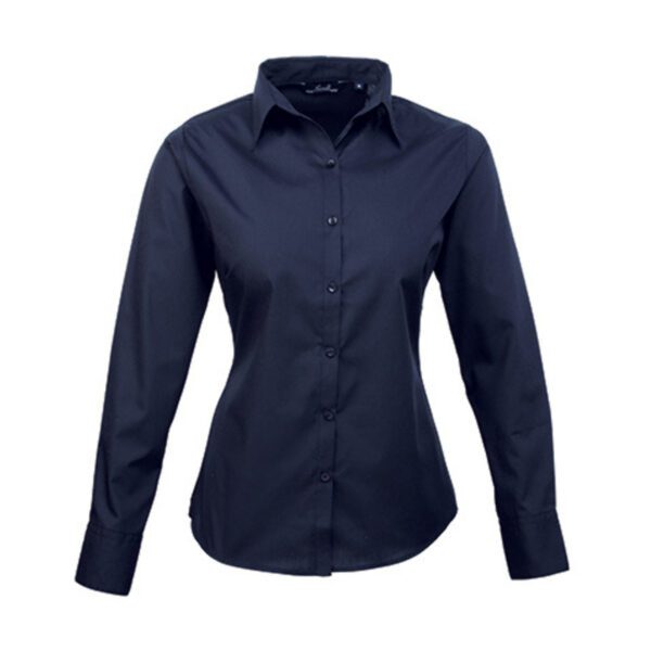 Premier Workwear Women´s Poplin Long Sleeve Blouse Navy 6XL