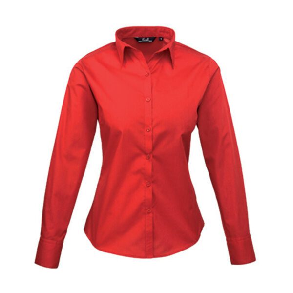Premier Workwear Women´s Poplin Long Sleeve Blouse Red 6XL