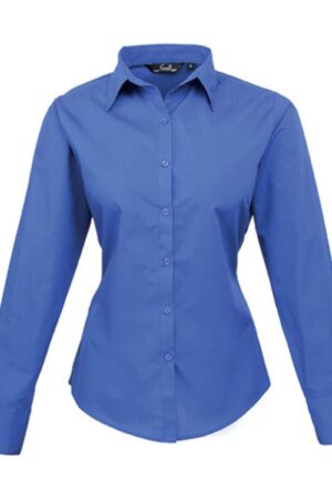 Premier Workwear Women´s Poplin Long Sleeve Blouse Royal 6XL