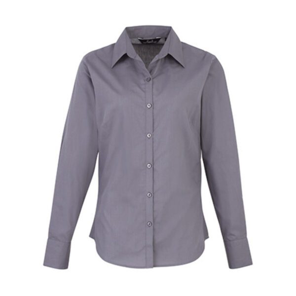 Premier Workwear Women´s Poplin Long Sleeve Blouse Steel 6XL
