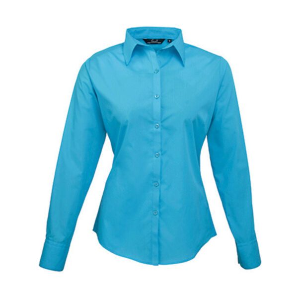 Premier Workwear Women´s Poplin Long Sleeve Blouse Turquoise 6XL