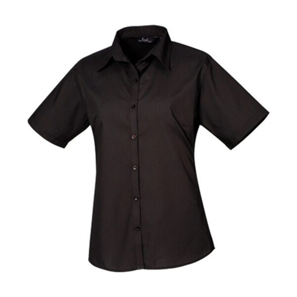 Premier Workwear Women´s Poplin Short Sleeve Blouse Black 6XL