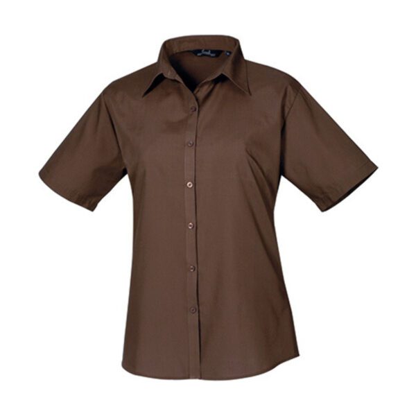 Premier Workwear Women´s Poplin Short Sleeve Blouse Brown 6XL