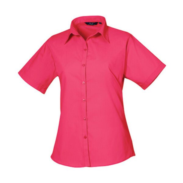 Premier Workwear Women´s Poplin Short Sleeve Blouse Hot Pink 6XL