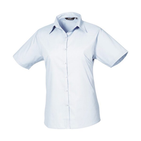 Premier Workwear Women´s Poplin Short Sleeve Blouse Light Blue 6XL