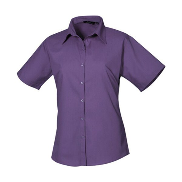Premier Workwear Women´s Poplin Short Sleeve Blouse Purple 6XL