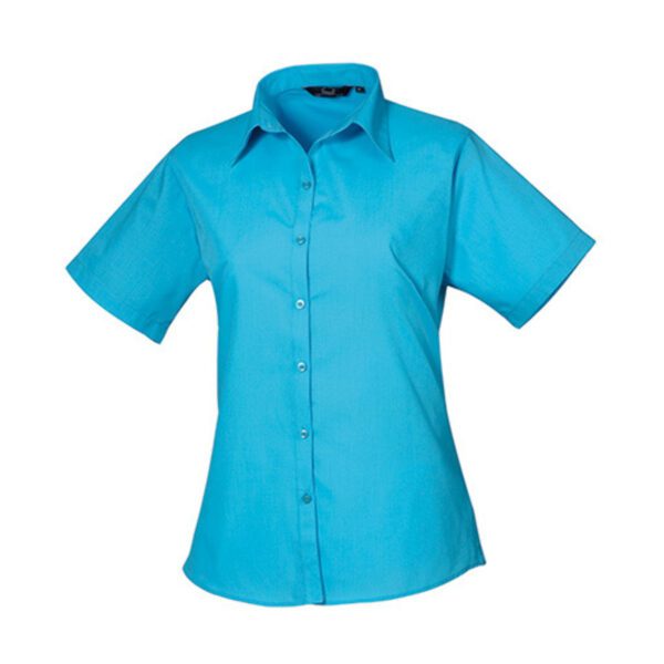 Premier Workwear Women´s Poplin Short Sleeve Blouse Turquoise 6XL